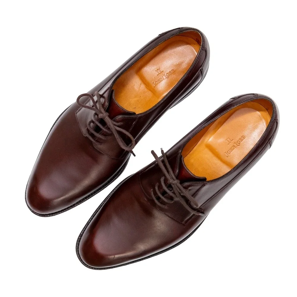 John Lobb Brown Calf Leather Derby Shoes Mens UK 10.5 E US 11.5 Lace Up Harley